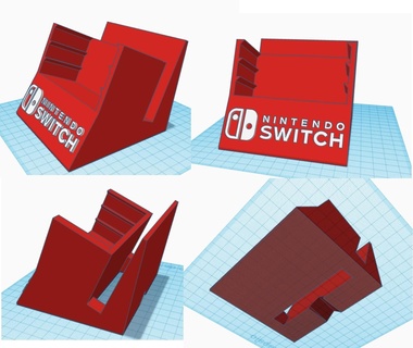 switch support organizer nintendo video game charger counter distributor housing supermario 3d print model - Mito3D
