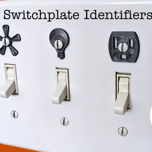 switchplate identifiers switch identifier plate identify clever light electrical screw 3D print model - Mito3D