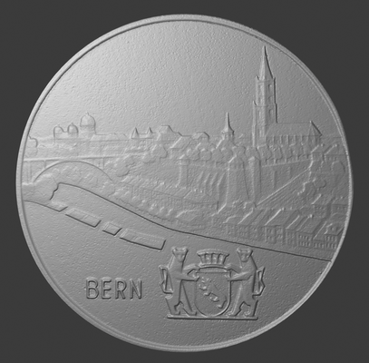 suiza ecu berna arte moneda plata ciudad federal federación 3d print model - Mito3D