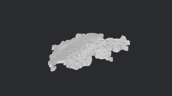 Suíça mapa altura relevo Europa Suisse 3d print model - Mito3D