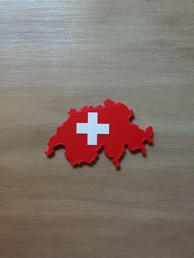 switzerland wall logo country magnet keychain medallion two colors 3d print model - Mito3D