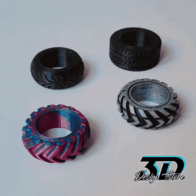 girar rícino roda anel pneu borda carro motocicleta brinquedo rolamento 3d print model - Mito3D