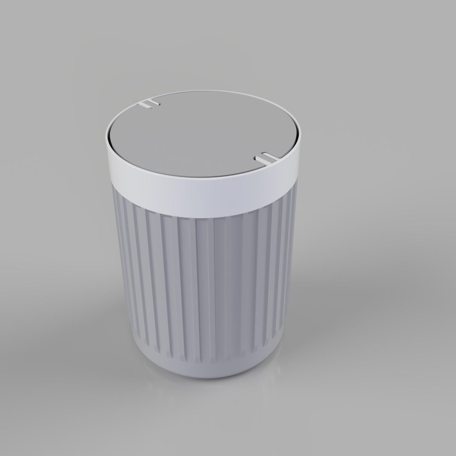 girar tapa residuos basura compartimiento papelera hogar casa baño oficina reciclar cubo envase 3D print model - Mito3D