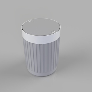 girar tampa desperdício lixo bin cesta casa banheiro escritório reciclar cubo recipiente 3d print model - Mito3D