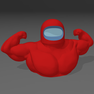 swole among us head bust low poly 3d print model - Mito3D