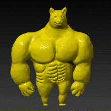 pompato doge meme gioco cane cheems giallo muscolare giocattolo 3d print model - Mito3D