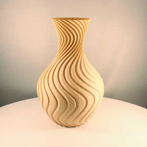 swoosh vase mode print spiral decoration shelf decor twist home flower organic 3D print model - Mito3D