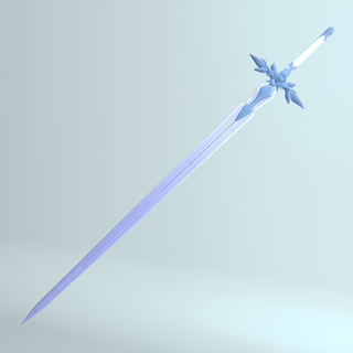 espada arte conectados azul rosa 3d print model - Mito3D