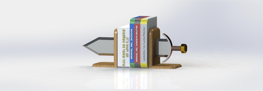espada formato livro suporte arte role playing jogos miniaturas livros sutiã poli punhal estante escritório casa acessório manual 3d print model - Mito3D