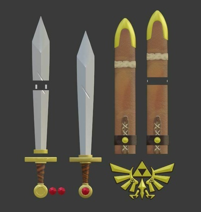 sword of hero zelda tears kingdom weapon breath wild ocarina time wall mount sheath 3d print model - Mito3D