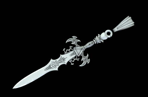 sword pendant chivalry value courage strength honor protection cavalry force warrior spirit bravery 3d print model - Mito3D