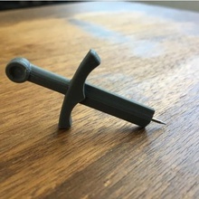 kılıç pin aracı 3ddesign <url> claymore diy olun maker Ortaçağ 3d print model - Mito3D
