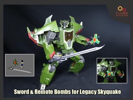 sword remote bombs transformers legacy skyquake 3d print model - Mito3D