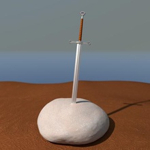 sword stone game medieval rock history assets 3d print model - Mito3D