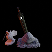 espada pedra jogos tampo mesa martelo guerra rpg dnd bandeira marcador símbolo masmorras Dragões 3d print model - Mito3D