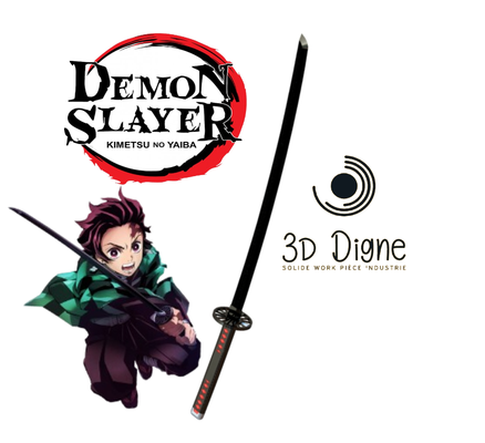 épée tanjiro kimetsu no yaiba répondre démon tueur katana lame inosuke hashibira sabre décoration cosplay nichirin 3d print model - Mito3D