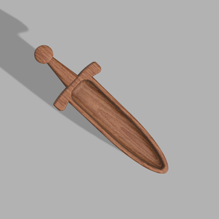 espada bandeja cnc cisne plato servicio carpintería expediente madera 3d print model - Mito3D