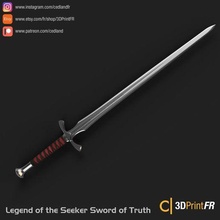 épée vérité Jeu lame cosplay soutenir arme 3d print model - Mito3D