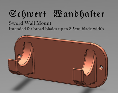 espada pared montar wandhalter larga estante soporte deporte ocupaciones físico actividades aire libre 3d print model - Mito3D