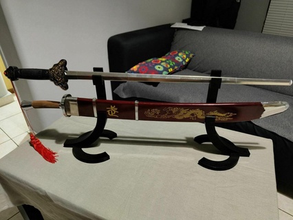 spade In piedi titolare supporto Schermo spada dao jian shaolin spadone 3d print model - Mito3D