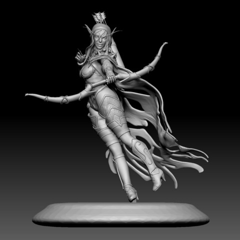 sylvanas la impresión 3d art mujer anatomía jannie guerrero nuevo 3D print model - Mito3D