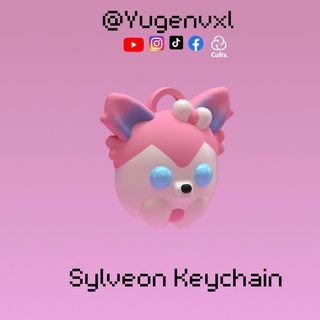 sylveon keychain figure pokemon eevee character kawaii cute art eeveelution 3d print model - Mito3D