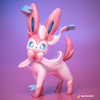 sylveon pokemon pokemongo pokemons eevee vaporeon jolteon flareon espeon umbreon leafeon glaceon pikachu 3d print model - Mito3D