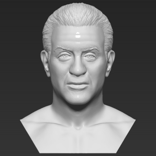 sylvester stallone rocky balboa bust 3d printing ready art rambo actor hollywood movie schwarzenegger statham norris seagal van damme willis boxer boxing tyson joshua 3D print model - Mito3D