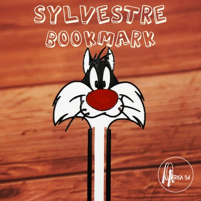 sylvestre marca páginas arte gato livro toon 3d print model - Mito3D