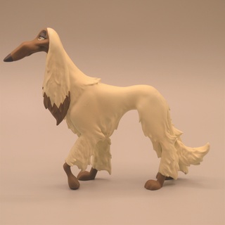 Sylvia stl branco afegão cão caça borzoi Saluki meme longo cara fofa engraçado 3d print model - Mito3D