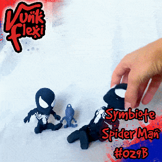 simbionte ragno uomo flessibile print in place + figura portachiavi 3d print model - Mito3D