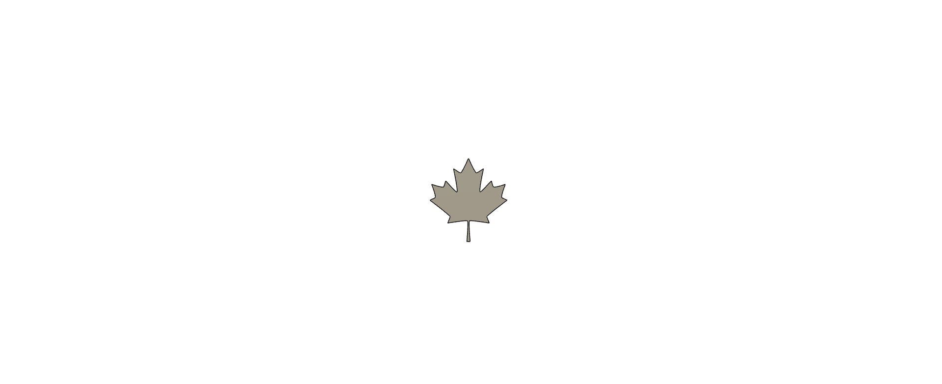 Symbol Kanada leaf 3D print model - Mito3D