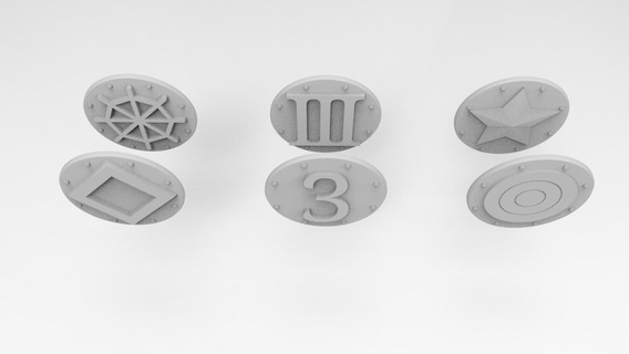 symbols & numbers bits Game 28mm miniature number symbol bits  3d print model - Mito3D