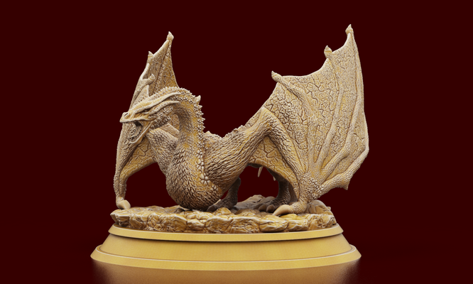 syrax casa of dragões arte dragão jogos tronos dourado rhaenyra 3d print model - Mito3D