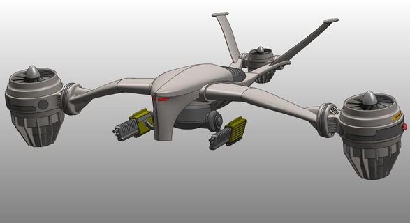 t 1 aerea aka cacciatore uccisore drone 3d modello reprap giocattolo stampa 3d print model - Mito3D