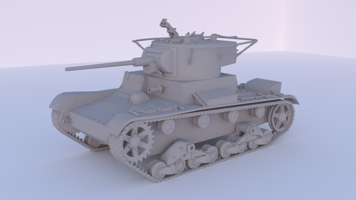 t 26 mod 1936 37mm zis 19 1 72 tank askeri 3d print model - Mito3D