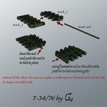 t-34 76 pistas de prueba impresión la pulsera juego c47 tanque t34 pista las 3d print model - Mito3D