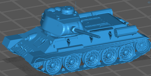 t 34 Soviético tanque 85mm pistola invierno camuflaje 3d print model - Mito3D