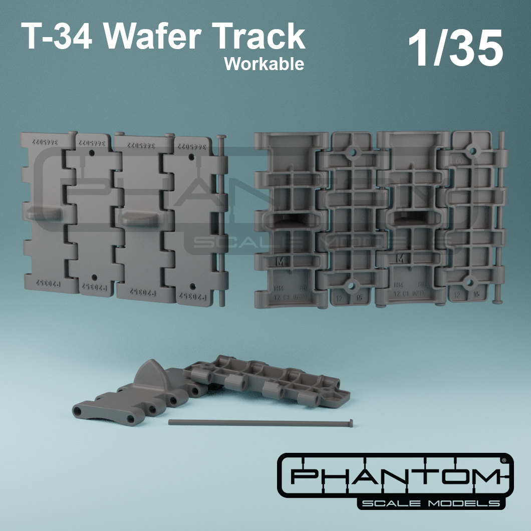 t-34 waffle wafer type tracks - full workable 1 35 1-35 tank ww2 wwii scale model scale135 t34 soviet war german diorama tiger 3D print model - Mito3D