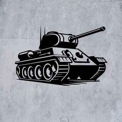 t-34 ww2 tank 2d wall art art wwii m'sherman sherman americantank 2dart wallart decoration war 3d print model - Mito3D