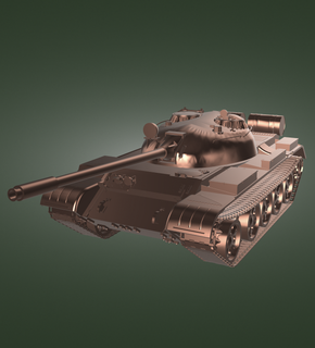 t 54 tanque russo soviético 55 Principal batalha guerra exército militares 3d print model - Mito3D