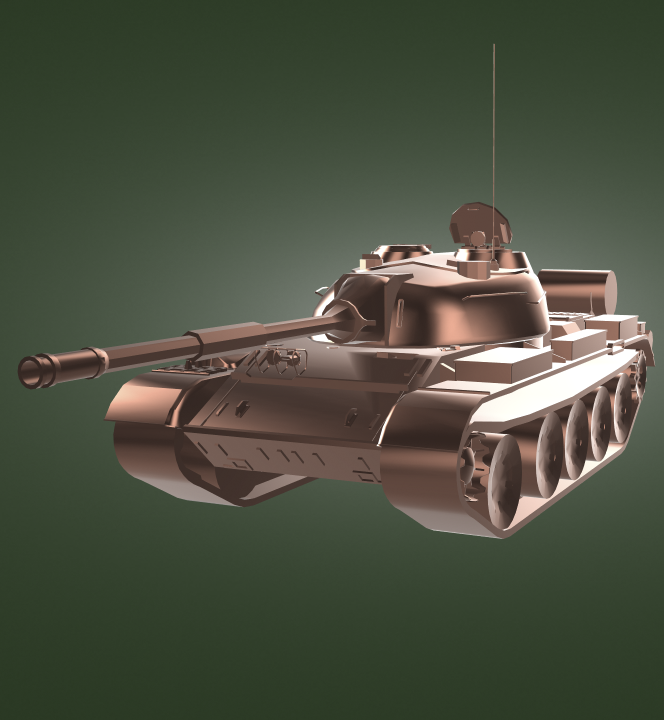 t 55 tank sovyet ana savaş Ordu askeri 3D print model - Mito3D