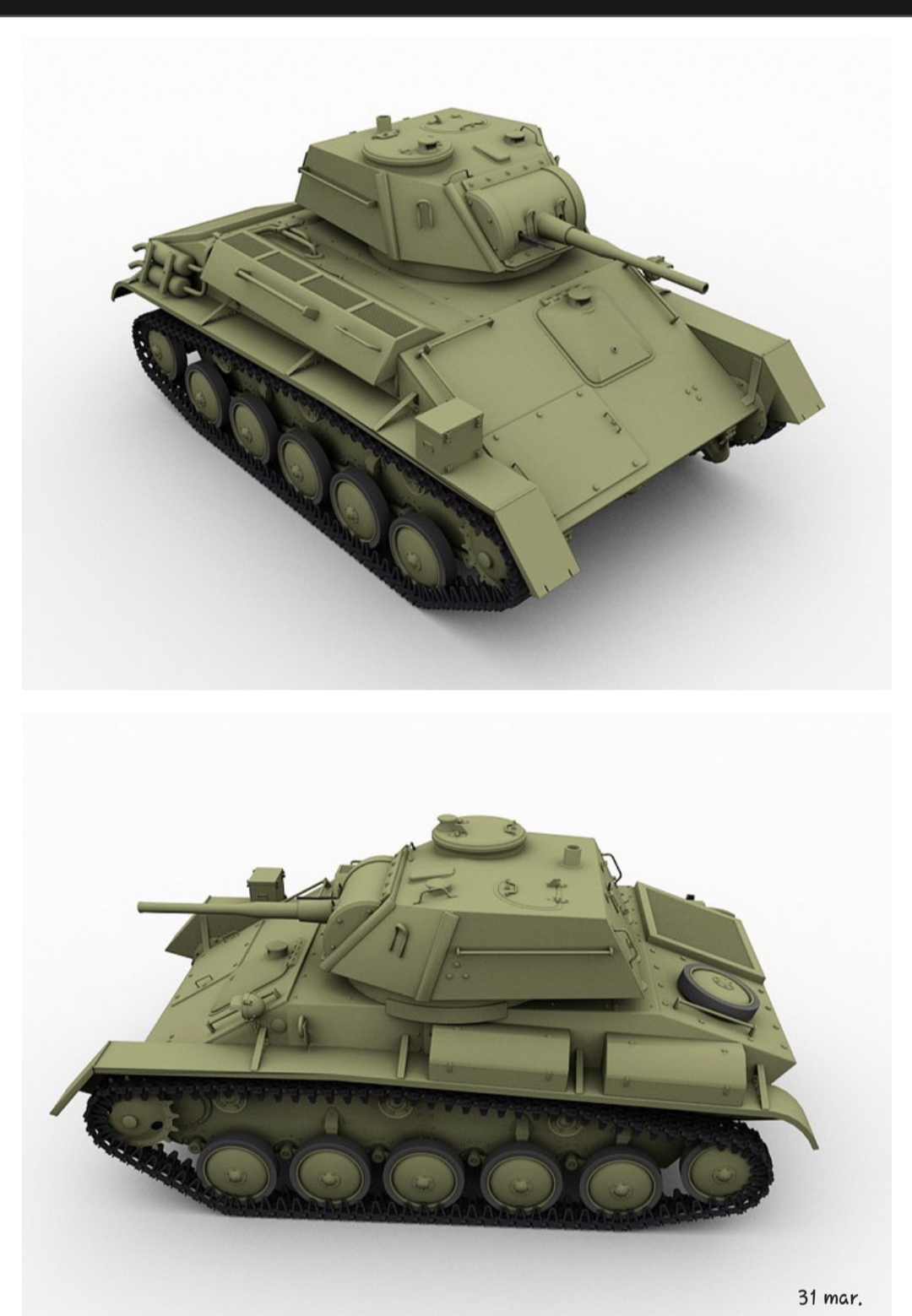 t 70 tanque luce sovietico durante seconda guerra mondiale vari cisterna panzer blindato 3D print model - Mito3D