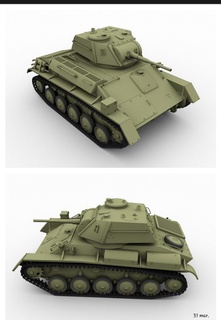 t 70 tanque ışık Sovyet İkinci Dünya Savaşı çeşitli tankı panzer zırhlı 3d print model - Mito3D