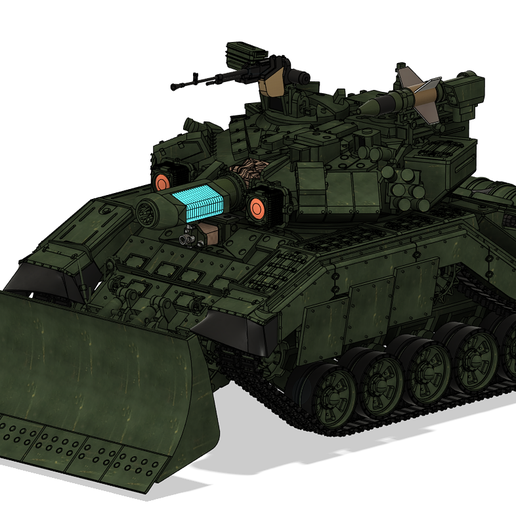 t-90a style sci-fi main battle tank game 40k leman russ ig astramilitarum 3D print model - Mito3D