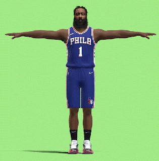 t-p rigged james harden philadelphia 76ers nba animated basketball player man male human character people 3d print model - Mito3D