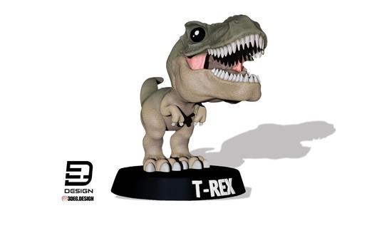 t-rex cabezon3degdesign trex dino toy jurassic tyrannosaurus pop 3d print model - Mito3D