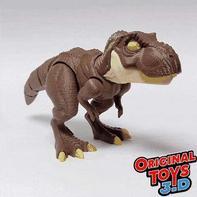 t rex articolato flessibile tirannosauro dino dinosauro giocattoli articolare giurassico carina preistorico posabile supporti facile mondo parco mobile bocca 3dprintable 3dprint fdm 3d print model - Mito3D