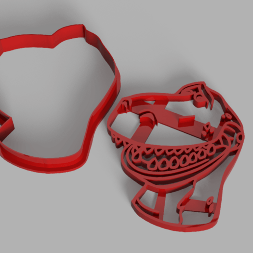 t-rex cookie cutter rex 3D print model - Mito3D
