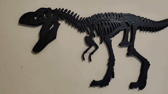 t rex dinossauro esqueleto parede decoração bricolupo 3d 3d print model - Mito3D